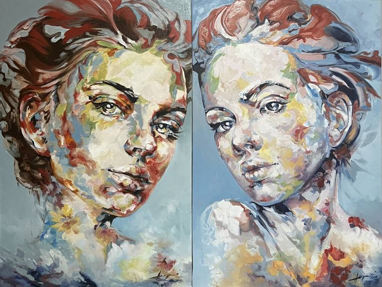 Original Expressionism Women Painting by Anamaria Cepoi