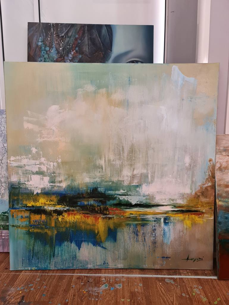 Original Abstract Landscape Painting by Anamaria Cepoi