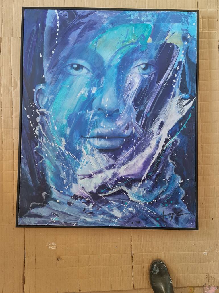 Original Expressionism Portrait Painting by Anamaria Cepoi