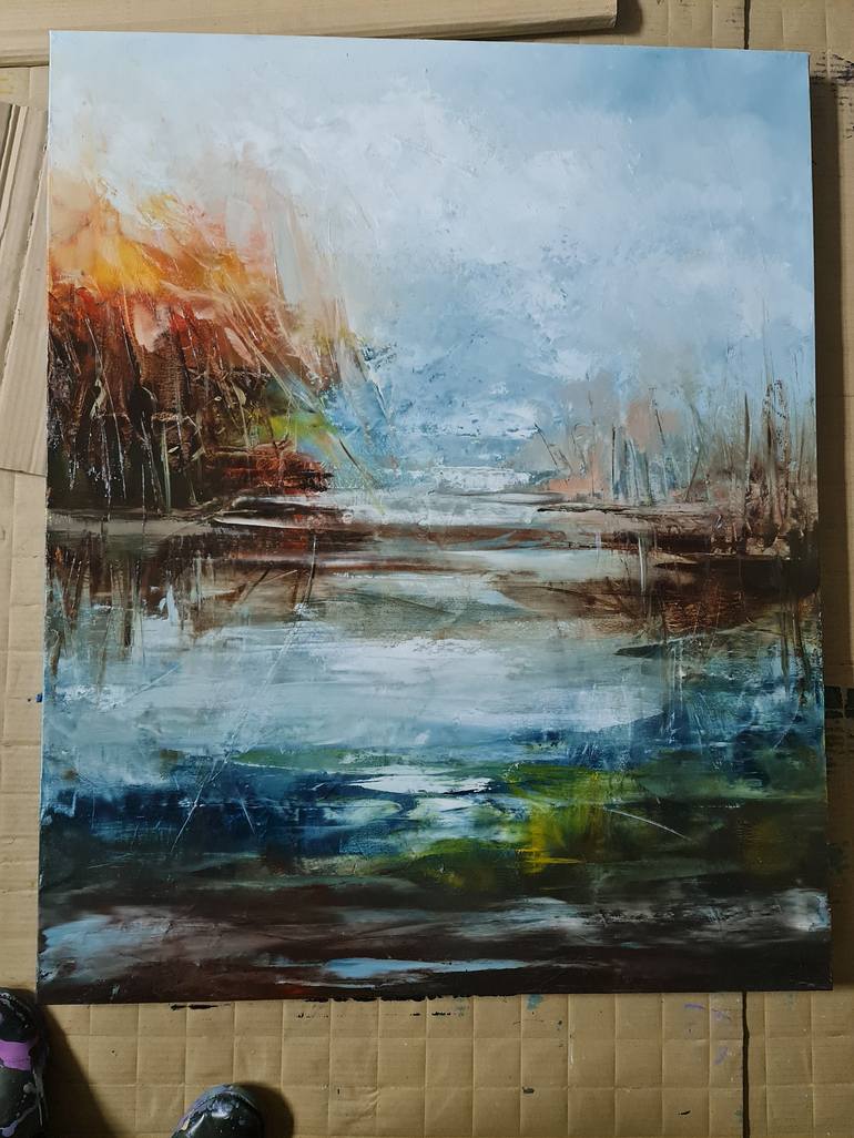 Original Expressionism Landscape Painting by Anamaria Cepoi