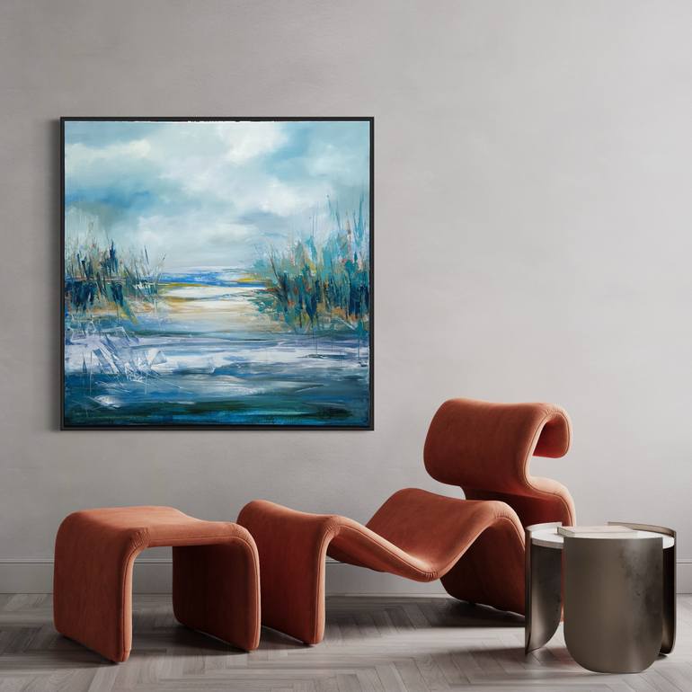 Original Abstract Expressionism Landscape Painting by Anamaria Cepoi