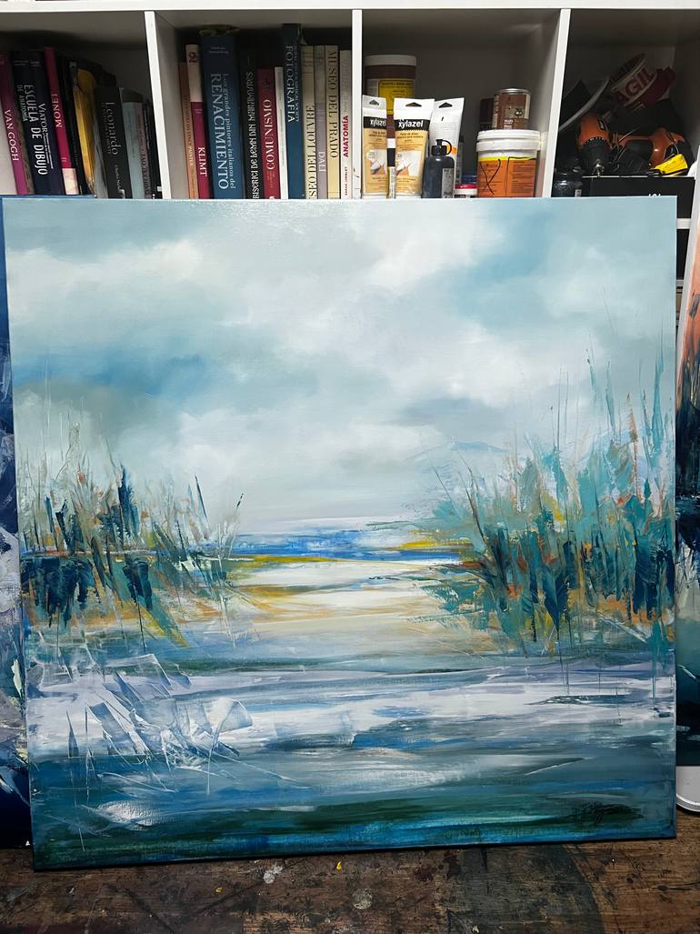 Original Abstract Expressionism Landscape Painting by Anamaria Cepoi