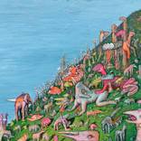 Animals Panting on a Grassy Slope by Andrew Abbott