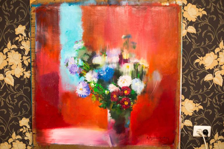 Original Impressionism Floral Painting by Natalia Baykalova