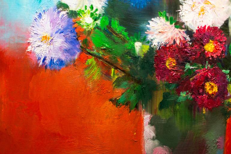 Original Impressionism Floral Painting by Natalia Baykalova