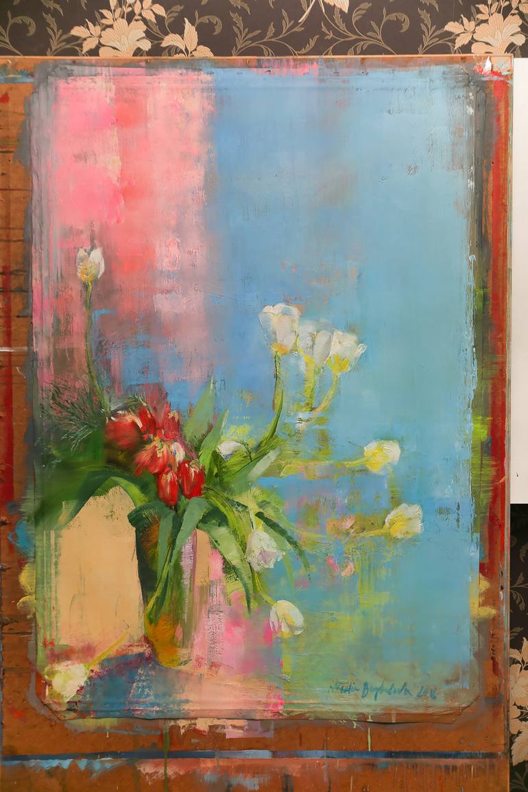 Original Abstract Expressionism Floral Painting by Natalia Baykalova