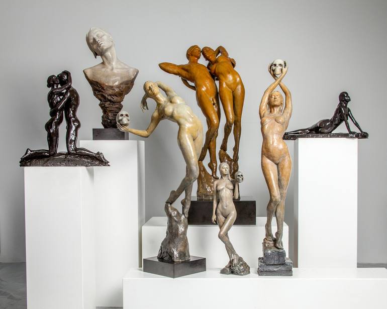 Original Figurative Nude Sculpture by Oceana Rain Stuart