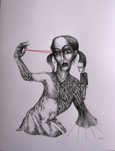 Original Surrealism Women Drawings by Patrick Jannin