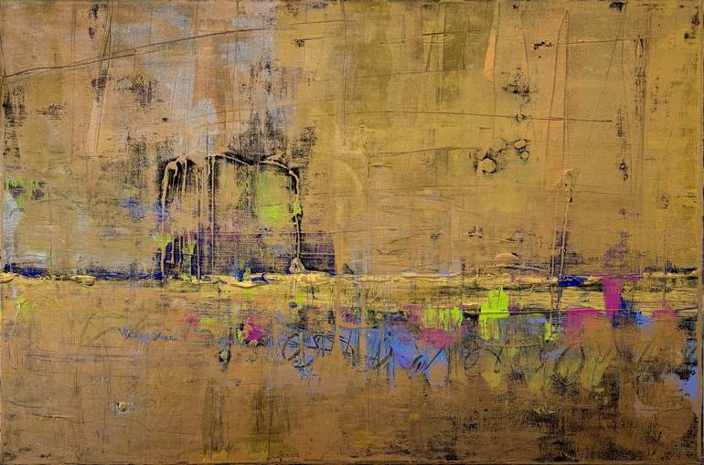 Original Cities Painting by Candida Slater | Abstract Art on Canvas | Night and the City 2