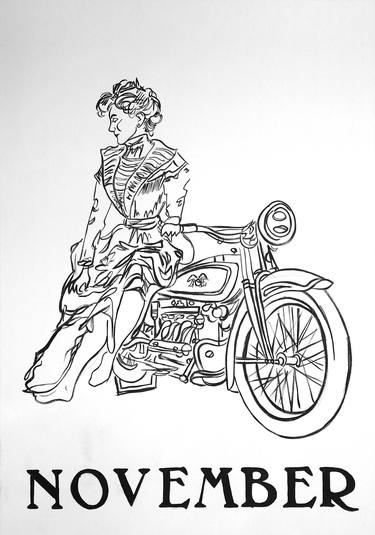 Original Motorcycle Painting by SC Durkin