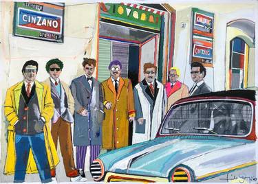 Original Neo-impressionism Men Painting by Fabio Coruzzi