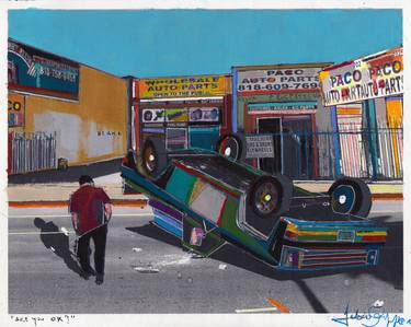 Print of Street Art Automobile Paintings by Fabio Coruzzi