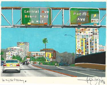 Saatchi Art Artist Fabio Coruzzi; Painting, “LA by the Freeway” #art