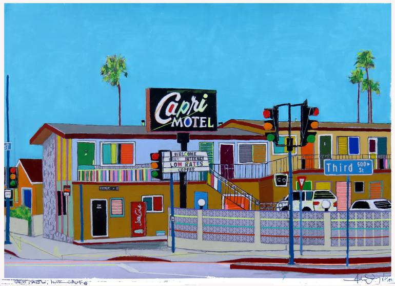 Capri Motel Santa Cruz Painting by Fabio Coruzzi Saatchi Art