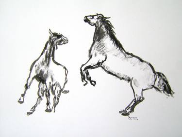 Original Figurative Animal Drawings by SANTHOSH C H