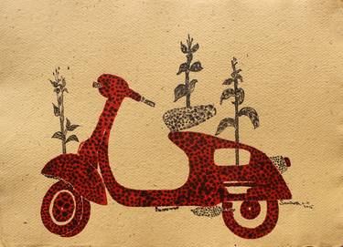 Print of Motorbike Paintings by SANTHOSH C H