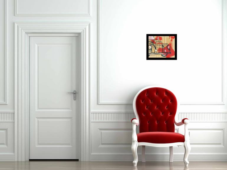 Original Art Deco Transportation Painting by Santhosh C H