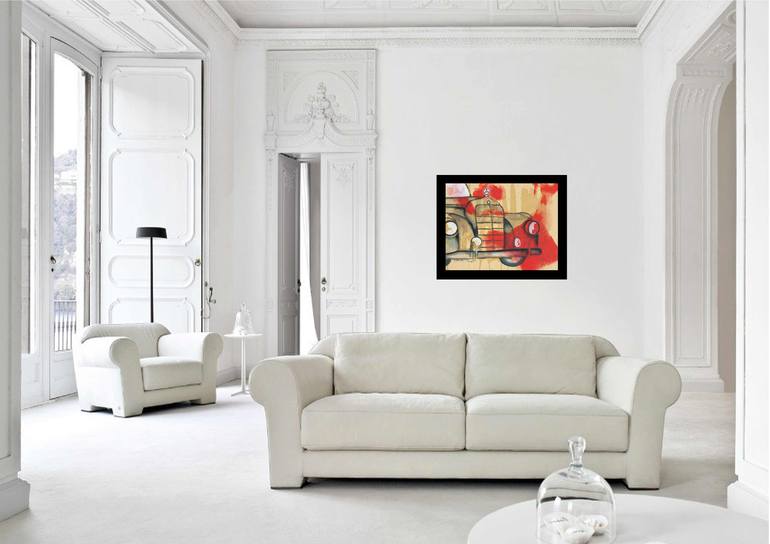 Original Art Deco Transportation Painting by Santhosh C H