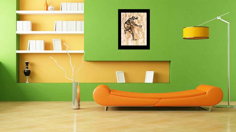 Original Art Deco Men Painting by Santhosh C H