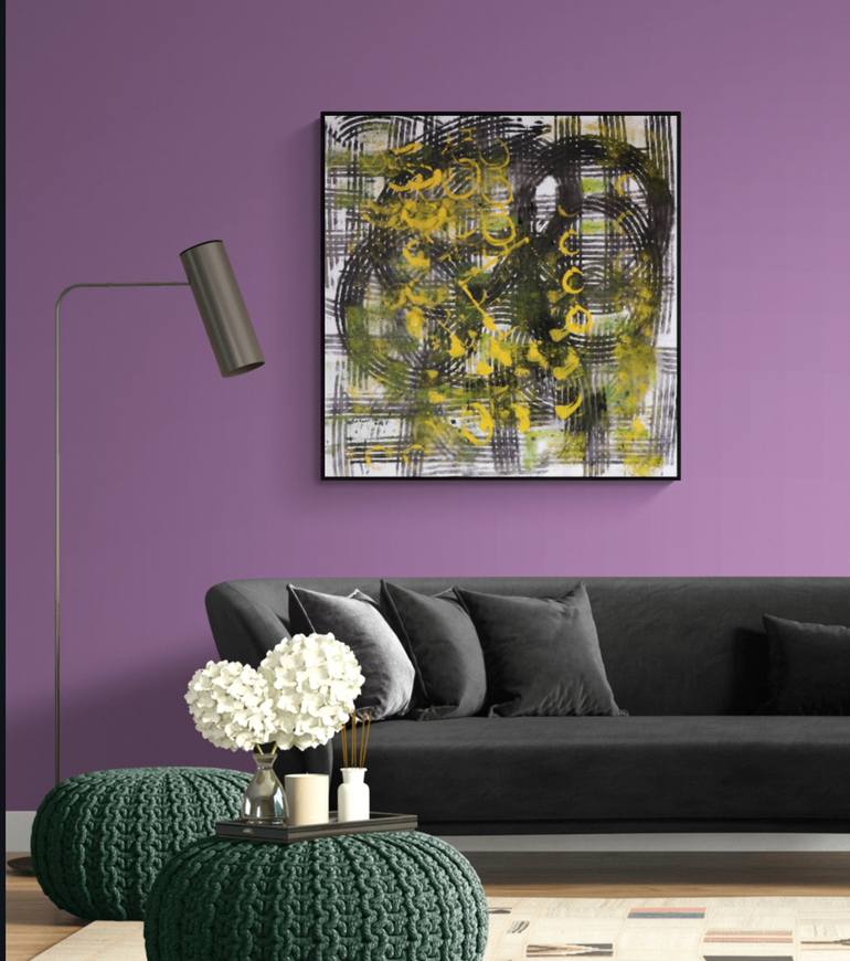Original Art Deco Abstract Painting by SANTHOSH C H