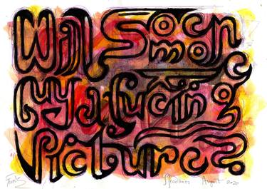 Original Abstract Typography Drawings by Steve Ferris