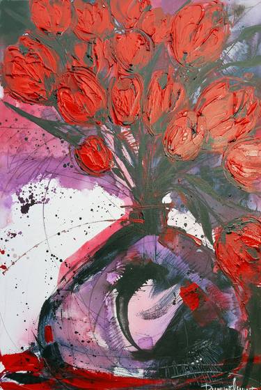 Original Abstract Floral Paintings by Irina Rumyantseva