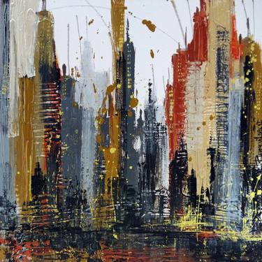 Print of Abstract Cities Paintings by Irina Rumyantseva