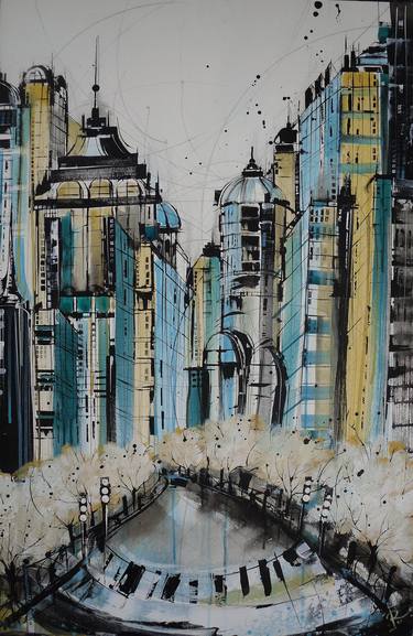 Print of Abstract Expressionism Cities Paintings by Irina Rumyantseva