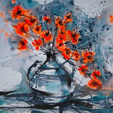 Print of Abstract Expressionism Floral Paintings by Irina Rumyantseva