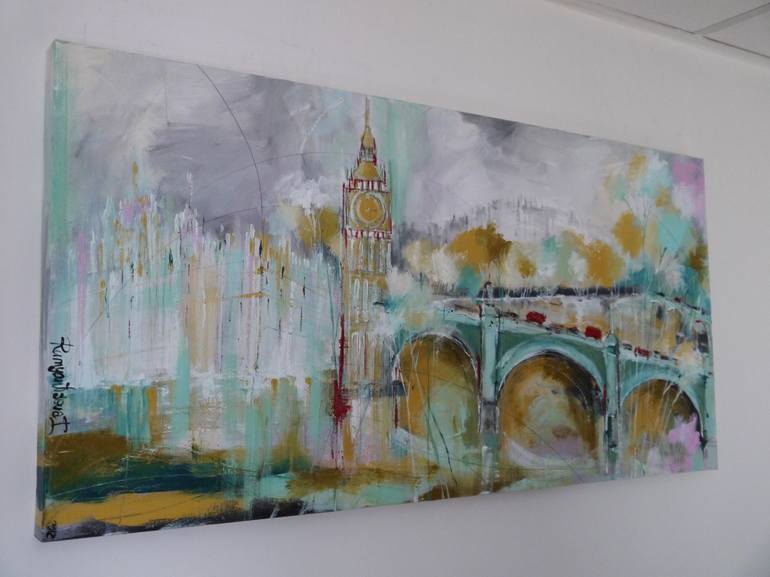 Original Abstract Cities Painting by Irina Rumyantseva