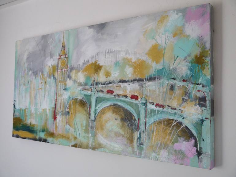 Original Abstract Cities Painting by Irina Rumyantseva