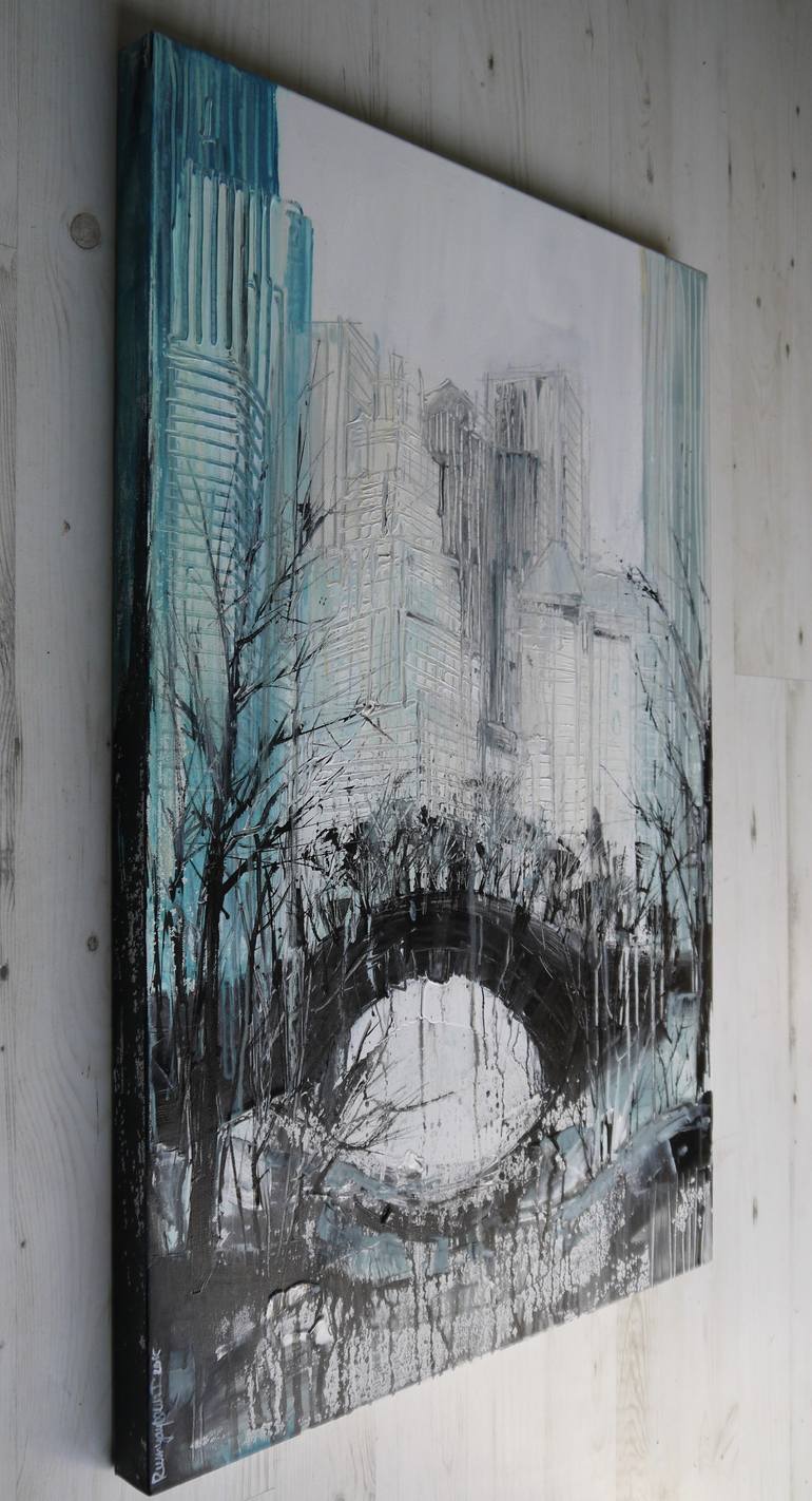 Original Abstract Cities Painting by Irina Rumyantseva