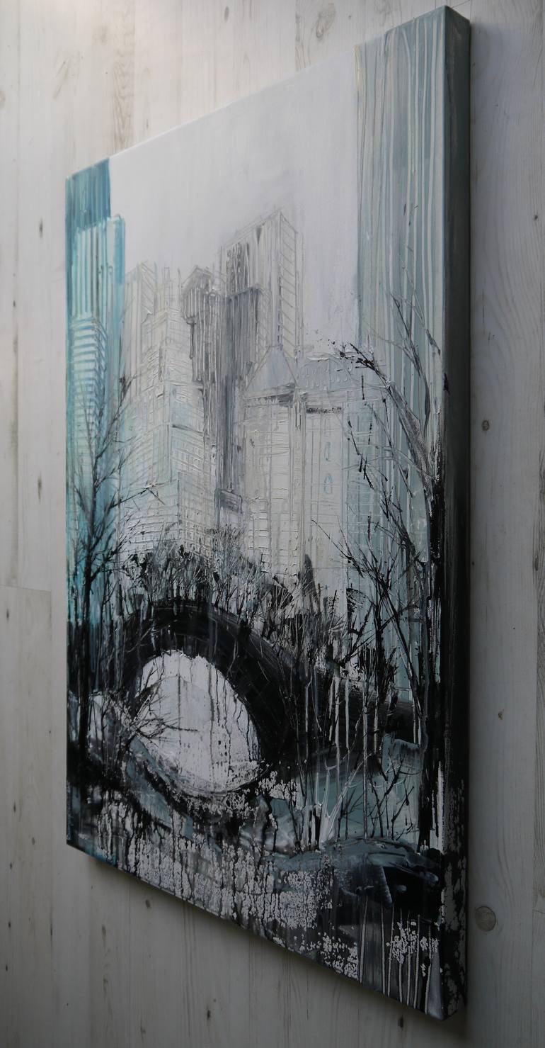 Original Abstract Cities Painting by Irina Rumyantseva
