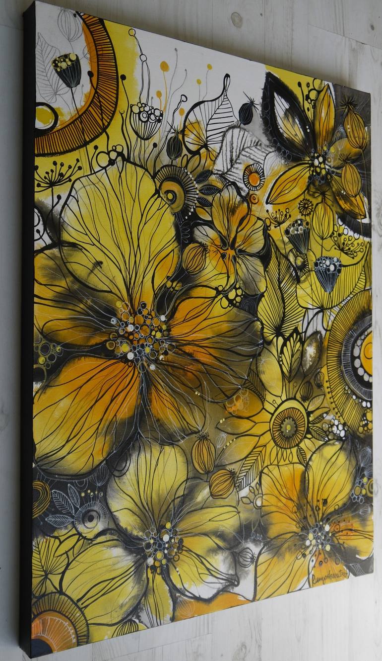 Original Abstract Floral Painting by Irina Rumyantseva