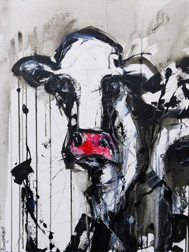 Print of Abstract Cows Paintings by Irina Rumyantseva