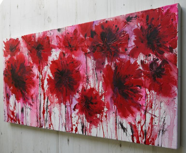 Original Abstract Floral Painting by Irina Rumyantseva