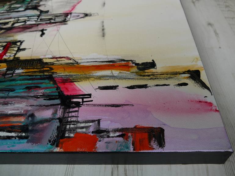 Original Abstract Cities Painting by Irina Rumyantseva