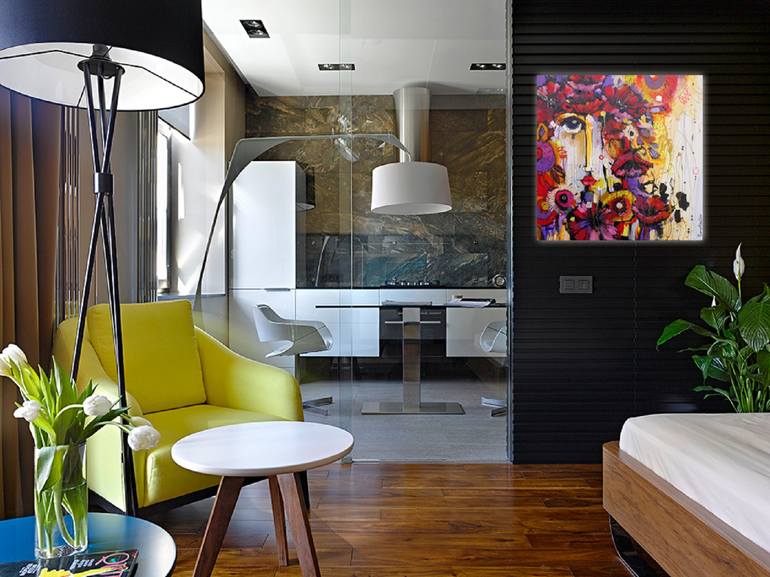 Original Abstract Floral Painting by Irina Rumyantseva