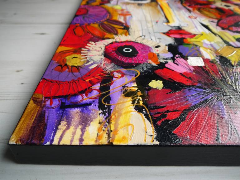 Original Abstract Floral Painting by Irina Rumyantseva
