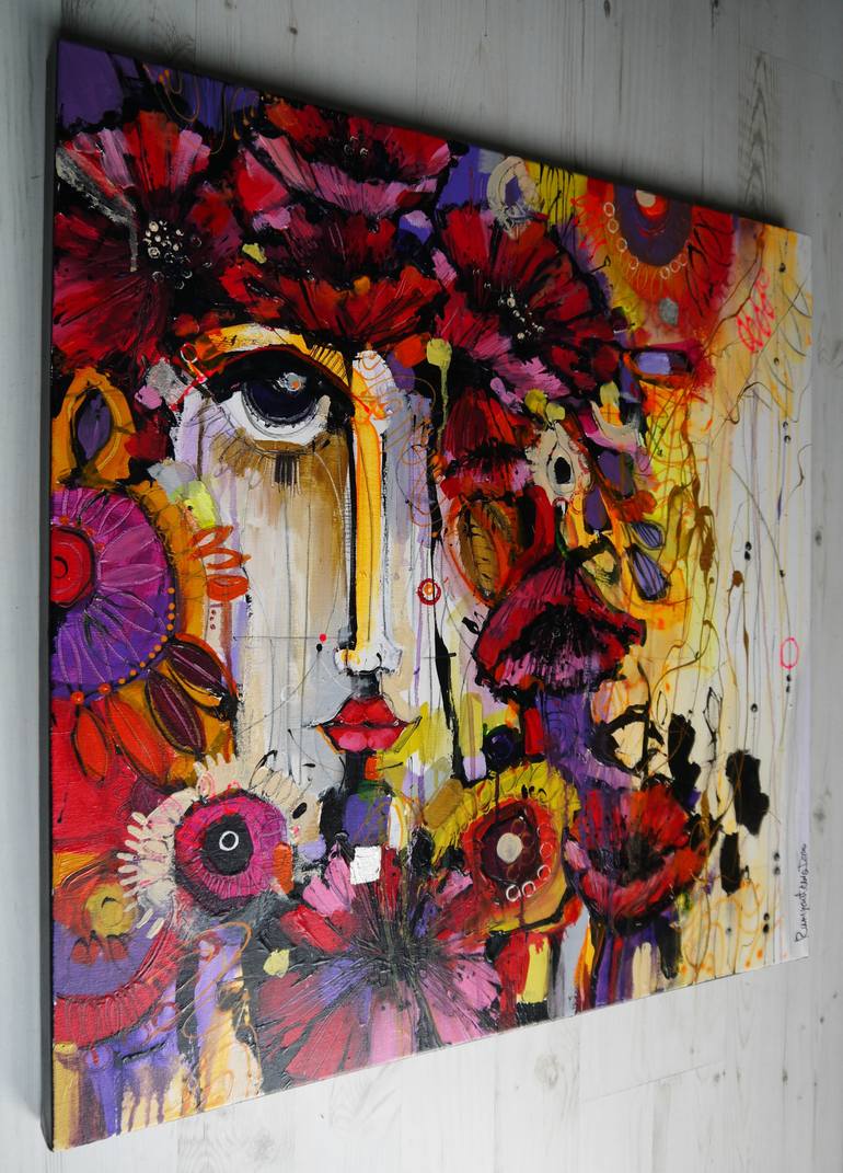 Original Abstract Floral Painting by Irina Rumyantseva