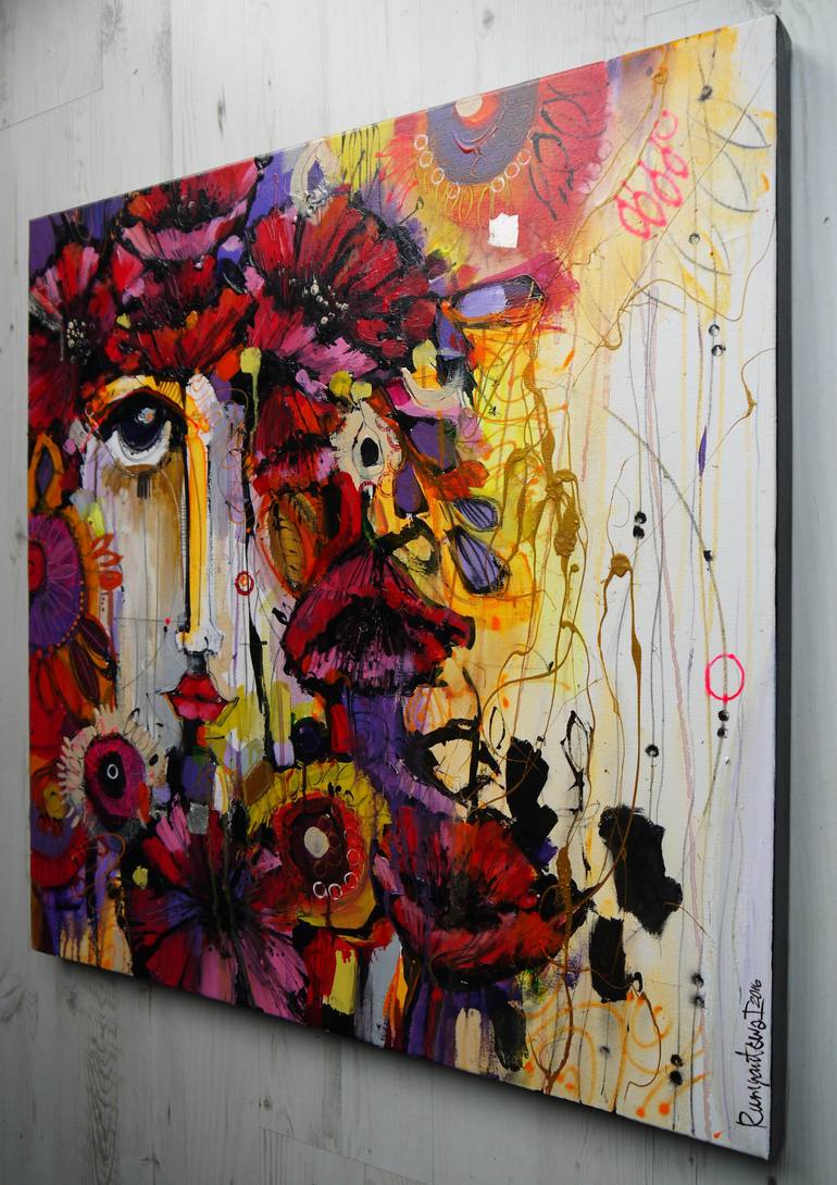 Original Abstract Floral Painting by Irina Rumyantseva