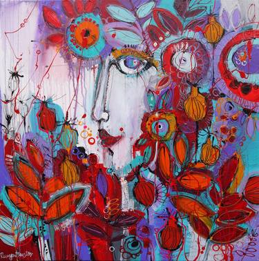 Print of Abstract Floral Paintings by Irina Rumyantseva