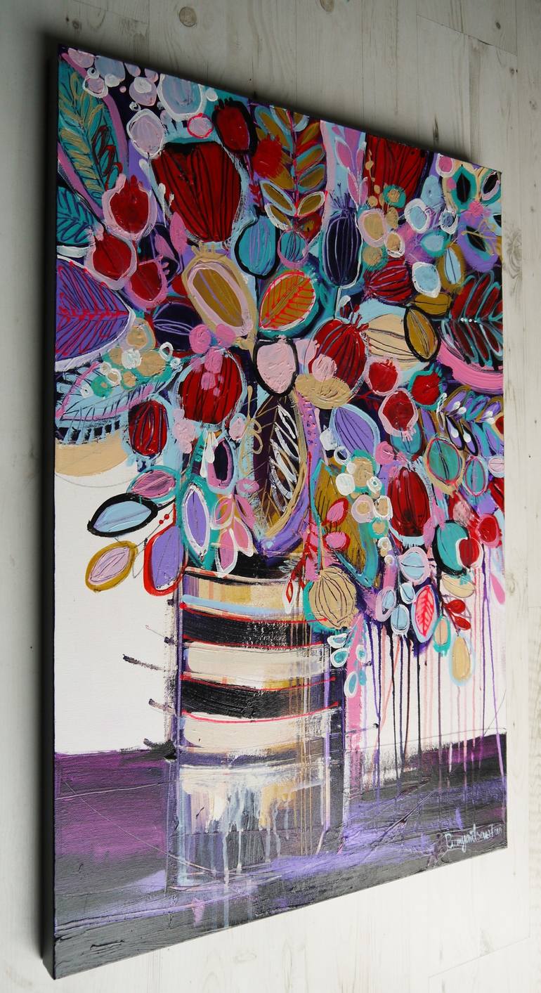 Original Abstract Floral Painting by Irina Rumyantseva