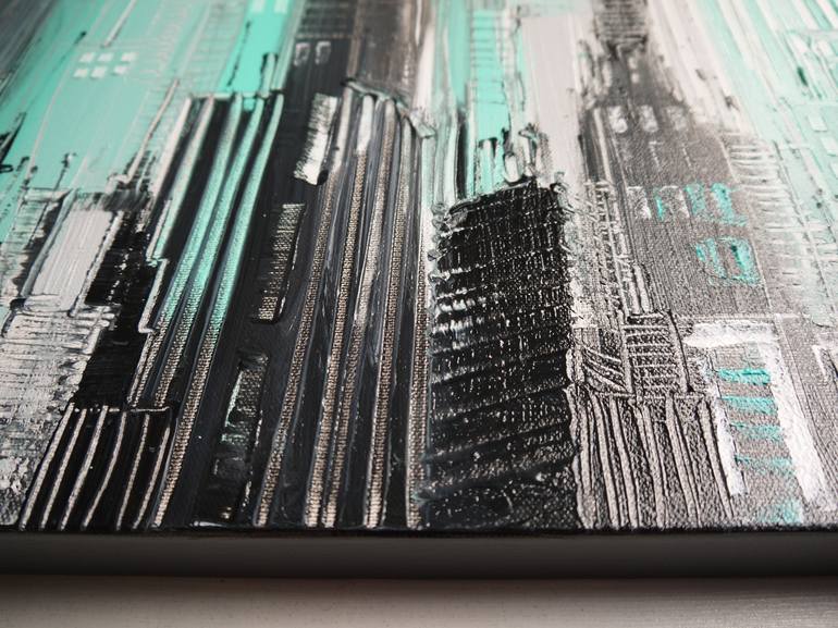 Original Abstract Cities Painting by Irina Rumyantseva