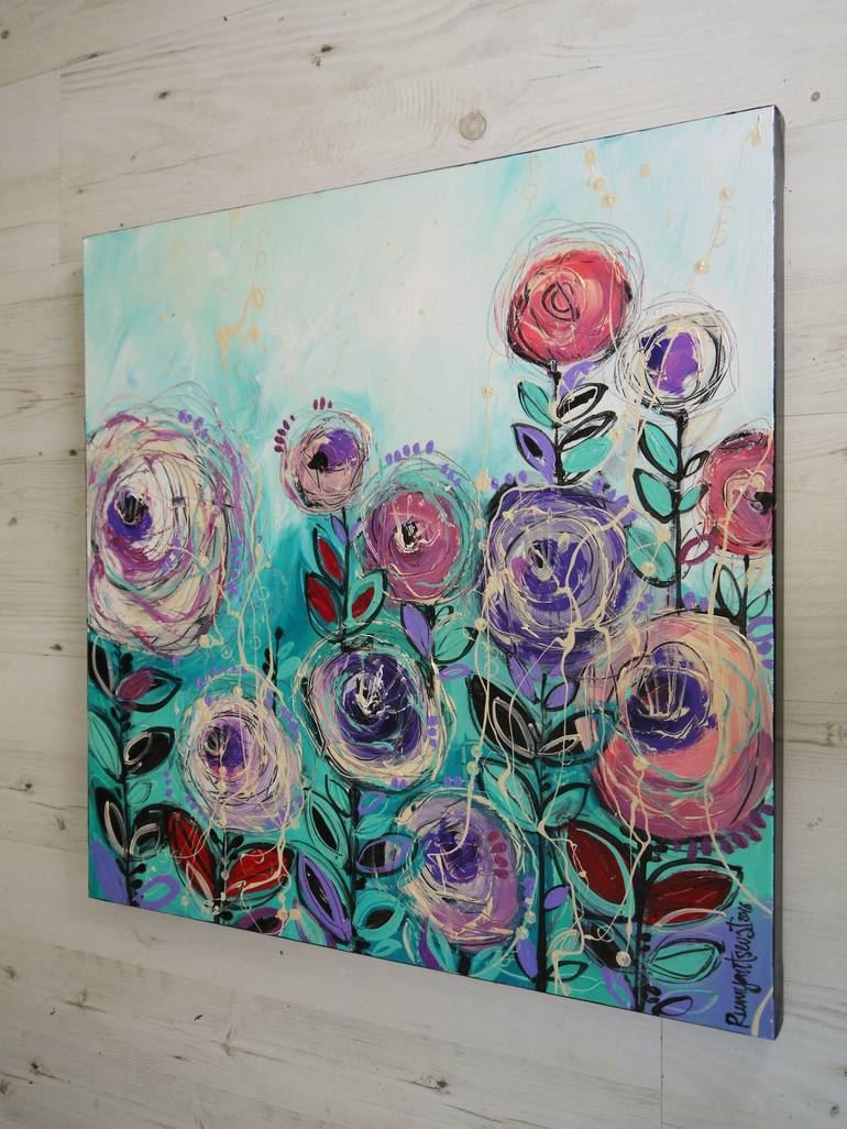 Original Abstract Expressionism Floral Painting by Irina Rumyantseva