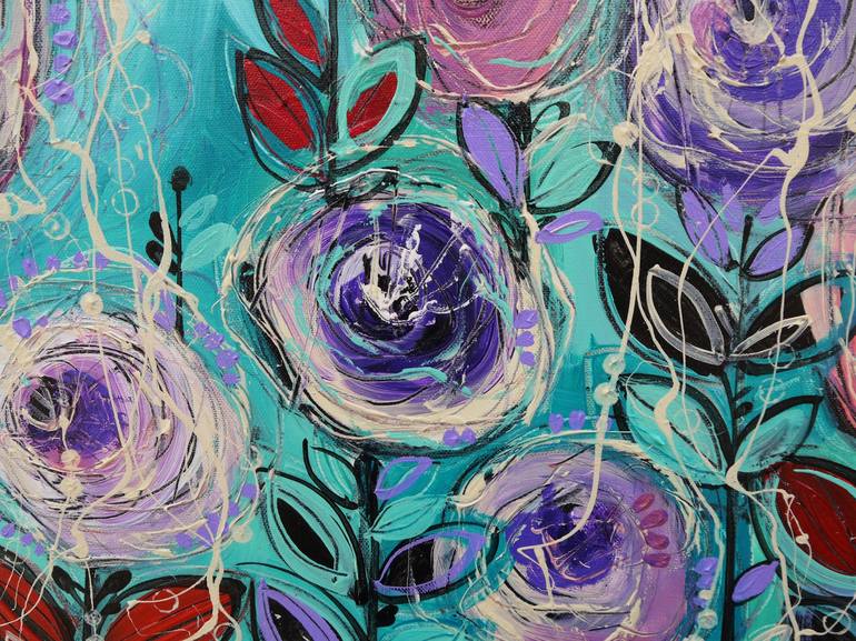 Original Abstract Expressionism Floral Painting by Irina Rumyantseva