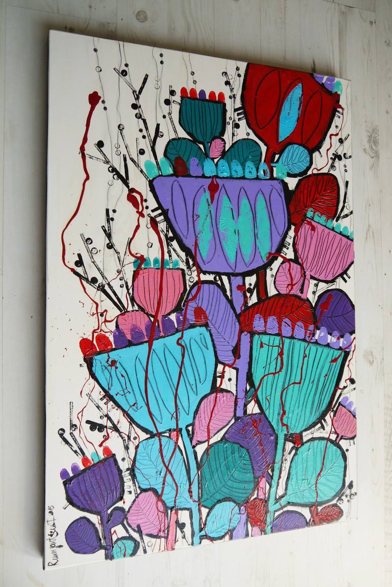 Original Abstract Expressionism Floral Painting by Irina Rumyantseva
