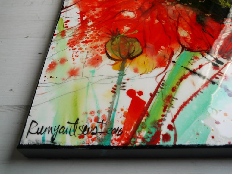 Original Abstract Floral Painting by Irina Rumyantseva