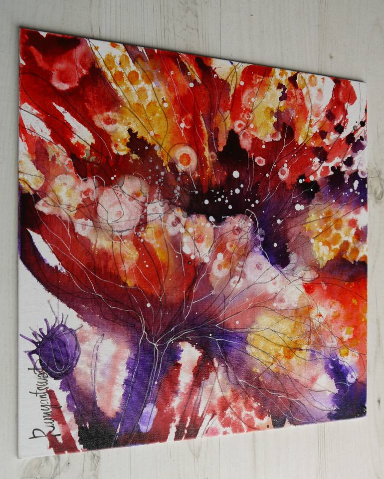 Original Abstract Floral Painting by Irina Rumyantseva