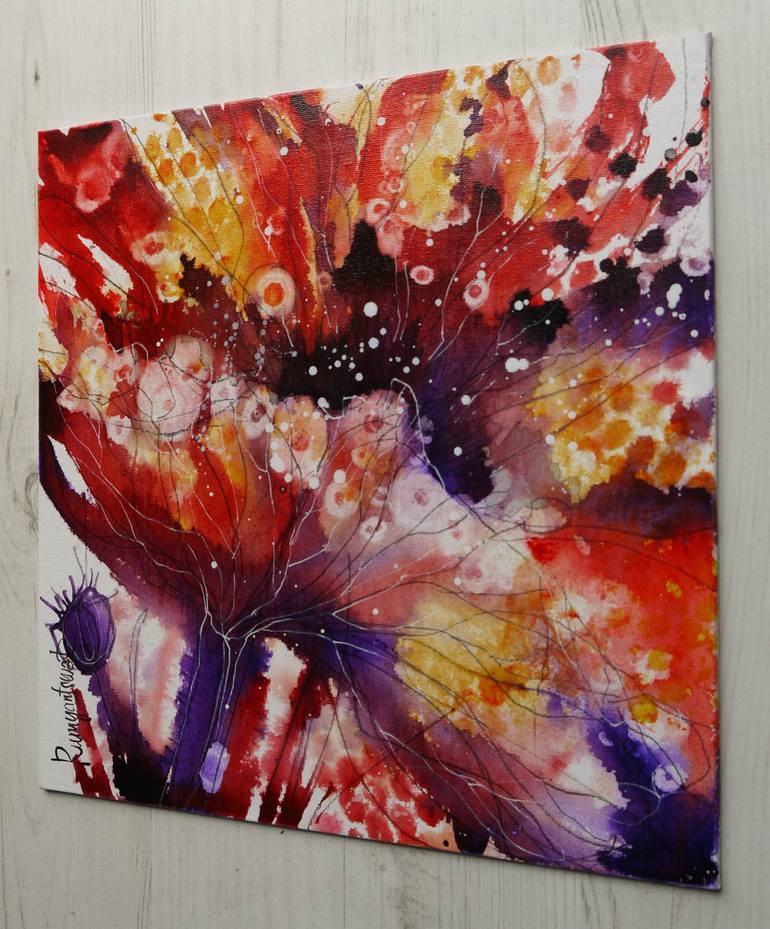 Original Abstract Floral Painting by Irina Rumyantseva